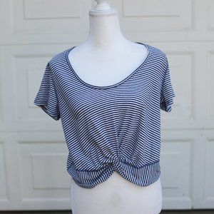 Abercrombie Knot-Front Striped Tee